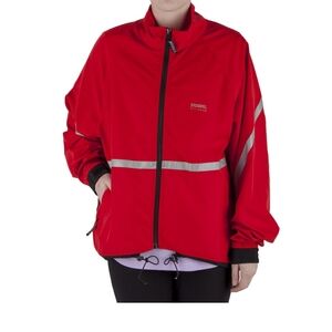 Running Room Unisex Reflective Jacket with Pockets Bright Red Size XS